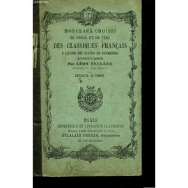 Morceaux Choisis De Prose Et De Vers Des Classiques Français Extrait De Poésie - 