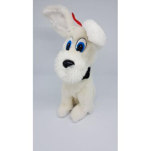 Magideal Jouet En Peluche Chien Blanc Noir En Peluche Souple