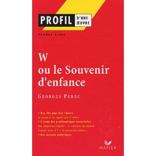 W Ou Le Souvenir D'enfance, Perec