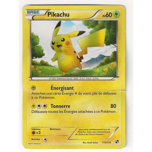 Carte Pokémon Pikachu Française Noir Blanc Ultra Rare Secrète 115114