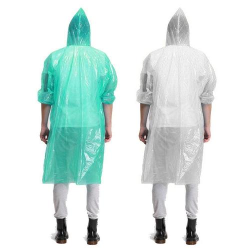 Lot de 8 ponchos de pluie avec capuche Verts transparents