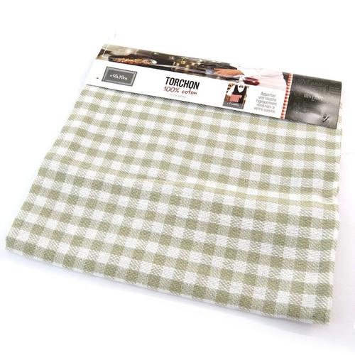Lot de 4 X Torchons à carreaux avec Attache 55x80 cm 100/% Coton