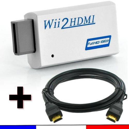 Adaptateur Convertisseur Nintendo Wii vers HDMI + Câble HDMI Full Hd 1080p) Rakuten