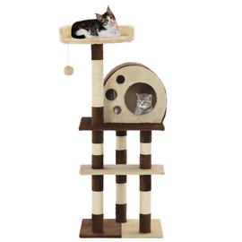 Arbre A Chat Griffoir Grattoir Niche Jouet Animaux Peluche En Sisal 127 Cm Beige Et Marron Helloshop26 Rakuten