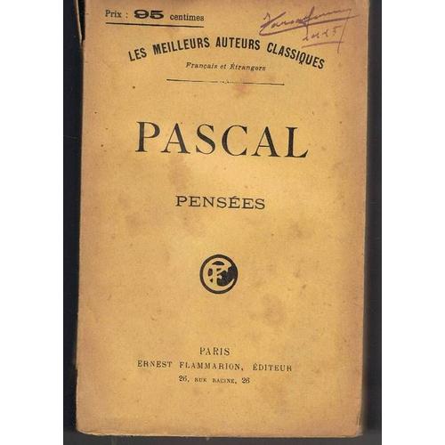 Pensees De B. Pascal. ( Edition De 1670 ) | Rakuten