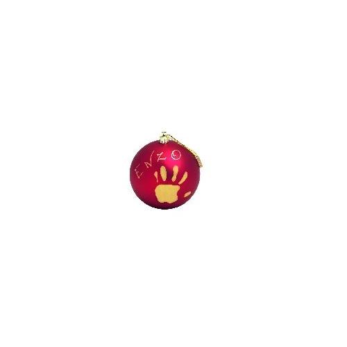 Babyart Boule De Noël Personnalisable Rouge Avec Empreinte Or