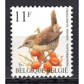 Belgique 1992 Oiseau Troglodyte Mignon Timbre 11 F Multicolore Neuf