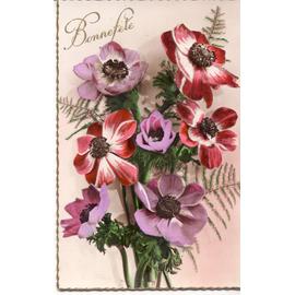 Bonne Fête Bouquet De Fleurs Diverses Ref 2127