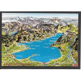 Carte Geographique Du Lac De Garde Italie Illustration Rakuten