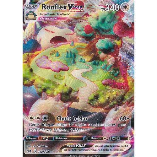 Carte Pokemon - Ronflex Vmax - 142/202 - Ultra-rare en full art - épée ...