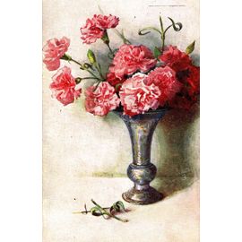 Carte Postale Ancienne Fleurs Dans Un Vase Oeillets Rakuten
