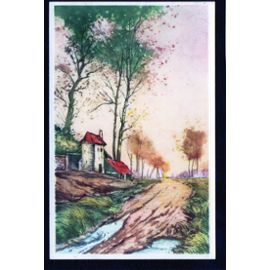 Carte Postale Ancienne France Paysage Champetre Village Dans La Campagne Chemin Dans Les Arbres Rakuten