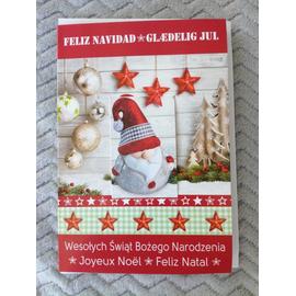 Carte Postale Double Joyeux Noel Feliz Navidad Lutin Rakuten