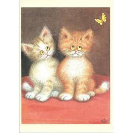 Carte Postale Moderne En Couleurs Chat Chats Jean Dubout Aquarelle D8 19 Rakuten