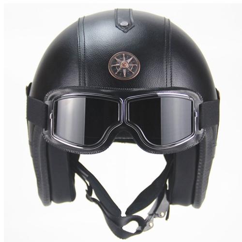 Cuir3 De Unisexe Vintage Harley Casque Moto Marque Pu Lunettes 4casque Un Contient Personnality Demi 8XOk0Pnw