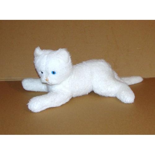 chat blanc peluche