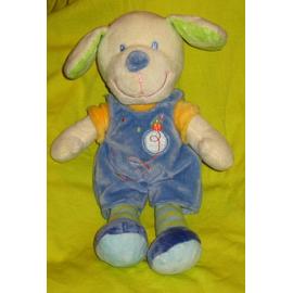 Chien Doudou Mots D Enfants Leclerc Bleu Blanc Jaune Vert Peluche 25 Cm Rakuten