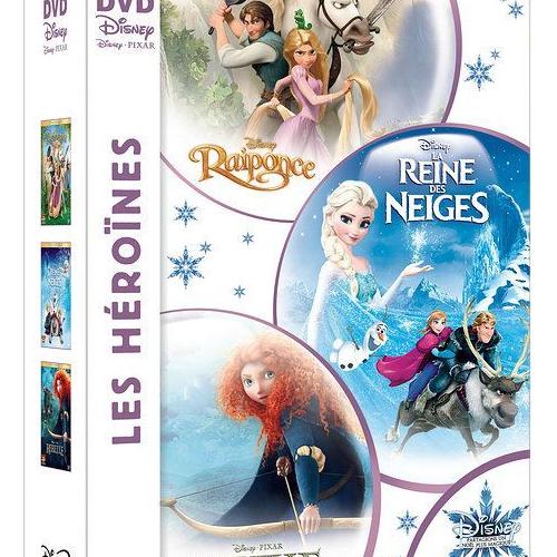 Coffret 3 DVD Les héroïnes La Reine des Neiges + Raiponce + Rebelle Pack Rakuten