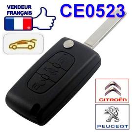 207 208 307 308 407 CE0523 +Pile coffre Télécommande coque plip Peugeot 107