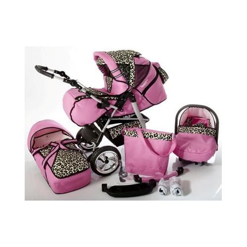 poussette rose leopard pas cher