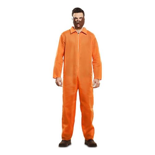Hommes Escaped Prisonnier Déguisement Orange Combinaison Costume