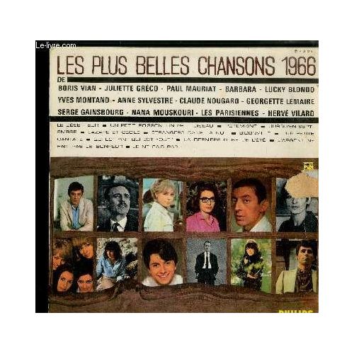Disque Vinyle 33t Les Plus Belles Chansons 1966 Boris Vian Le Déserteur Juliette Gréco Un Petit Poisson Un Petit Oiseau Le Grand Orchestre