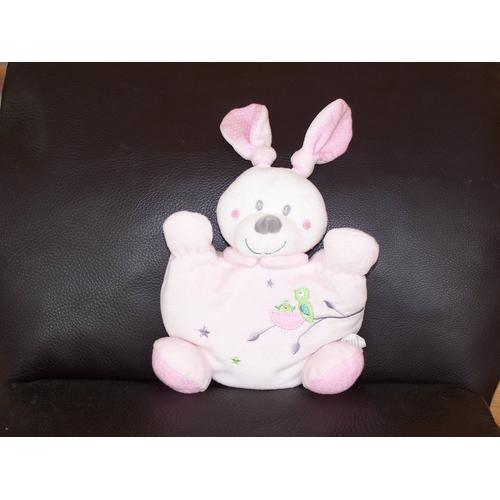 Doudou carré plat Licorne rose et blanc étoiles coeur Tex Baby Carrefour Nicotoy