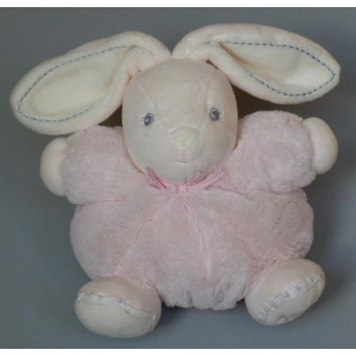 Bébé, puériculture Doudou Peluche Plat Lapin Rose Blanc Carré Sandy Comme Neuf