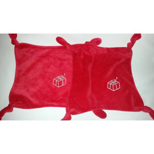 Doudou Plat Lot De 2 Vertbaudet Rouge Paquet Cadeau Brodé Argent 4 Noeuds Jouet éveil Peluche Bébé Enfant Naissance Jouet Soft Toys Plush