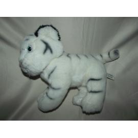 Doudou Tigre Blanc Zooparc Beauval Zoo Blanc Gris Noir Yeux Bleu Jouet Bebe Naissance Peluche éveil Enfant Comfort Blanket Comforter Soft Toy