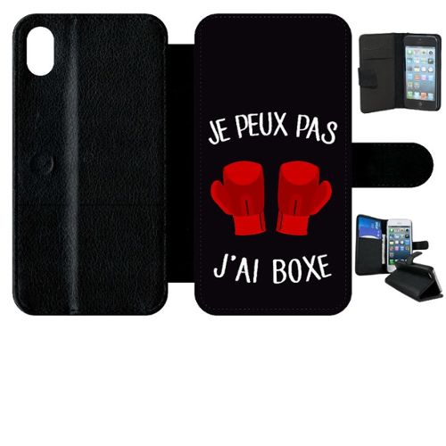 Etui Rabat Apple Iphone Xr Je Peux Pas J Ai Boxe Fond