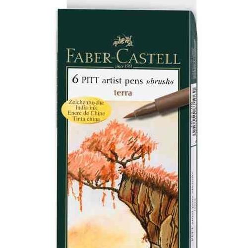 6 x couleurs Faber-Castell Pitt Artist Brush Pen portefeuilles paysage Set