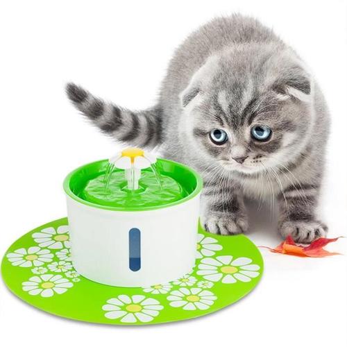 Fontaine à Eau Pour Chat Chien Fleur Avec Filtre 16l Bol Distributeur Deau Silencieuse Hygiénique Pour Chat Chien Oiseaux Vert