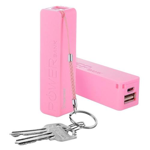 INSTEN® Batterie de Secours Externe 2600mAh Power Bank Rose Porteclés
