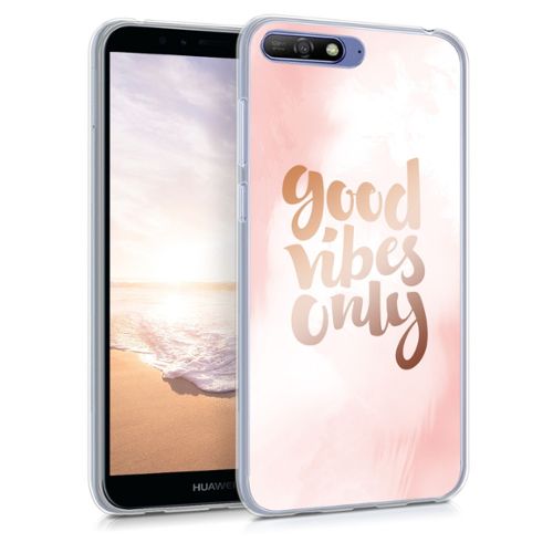 coque huawei y6 2018 silicone rose