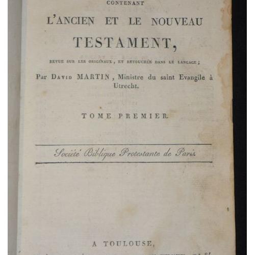 Acheter Bible Ancien Et Nouveau Testament Black Friday La Sainte Bible, contenant l'Ancien et le Nouveau