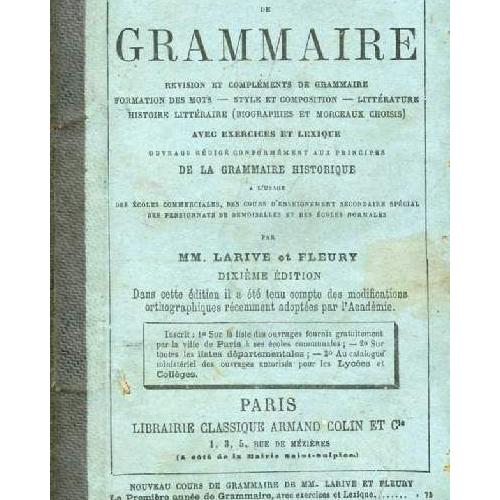 La Troisieme Annee De Grammaire - 