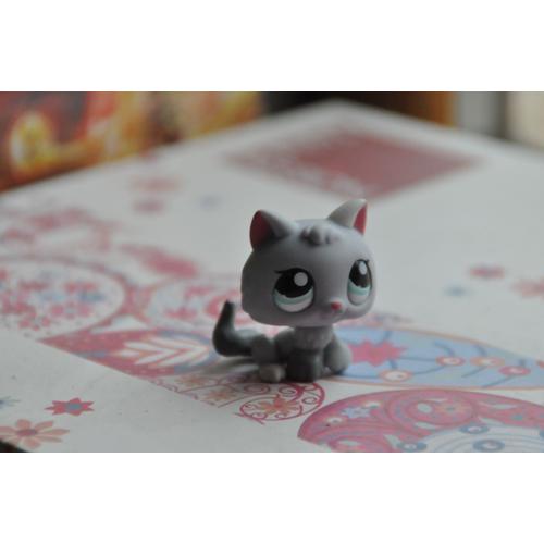 Little Petshop Chat Gris Aux Yeux Bleus