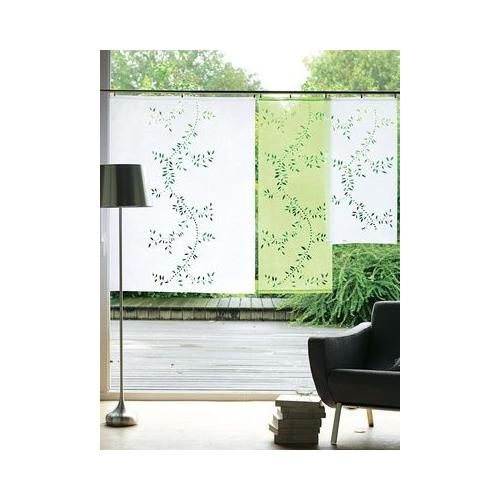 Lot De 2 Panneaux Rideaux à Motifs Ajourés Motif Bambou Déco Tendance Vert Anis