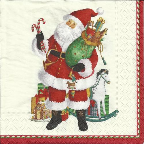 Papier-Servietten 25x25 cm Santa Mini rot