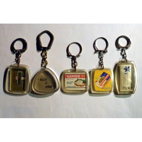 Lot de 5 porte clés anciens "beurre, huile, fromage" lot n°23 Rakuten