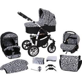 poussette leopard noir et blanc