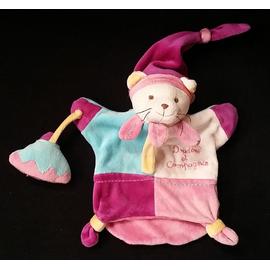 Marionnette Chat Rose Bleu Violet Tipi Doudou Et Compagnie Rakuten