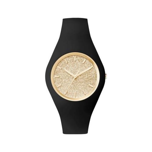 Montre Ice Watch Noir Et Or Montre Ice Watch GLITTER Unisex Noir et Paillettes Or Silicone ICE.GT