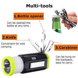 4PCS Manivelle polyvalent DEL Camping Lampe Torche W Squeeze Powered Rechargeble