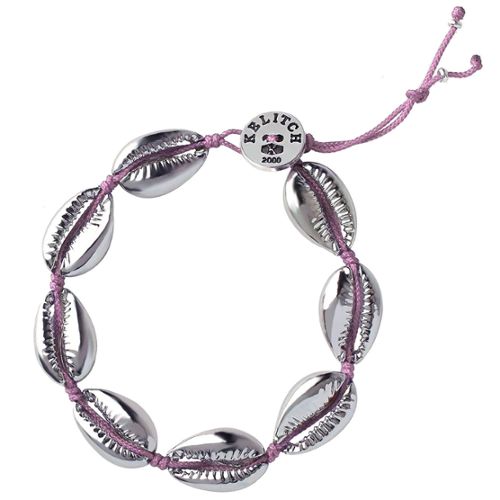 Bracelet Doré Feuille Fleur Lapin Email Violet Blanc Fin Ancien Style Retro L4
