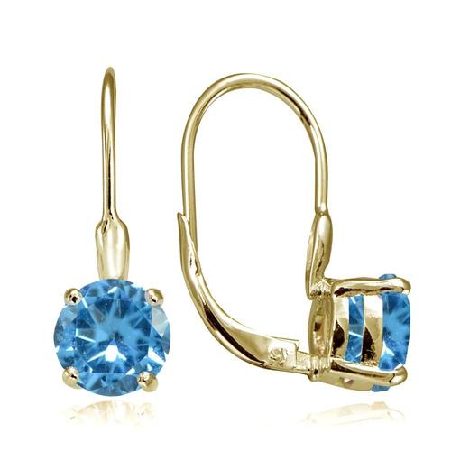 18K Gold filled-Bull Renne Tête combiné Gemston Topaze Larme Boucles D/'oreilles L8