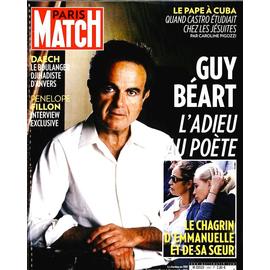 Paris Match 3462 Hommage à Guy Béart l adieu au poete / fillon / daech / pape cuba | Rakuten