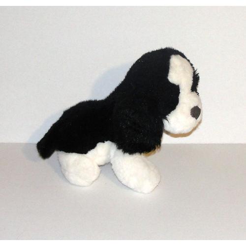 peluche chien noir et blanc