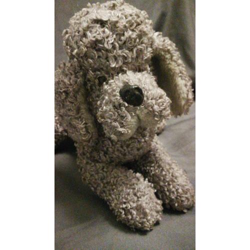 Peluche Chien Gris Frise Caniche